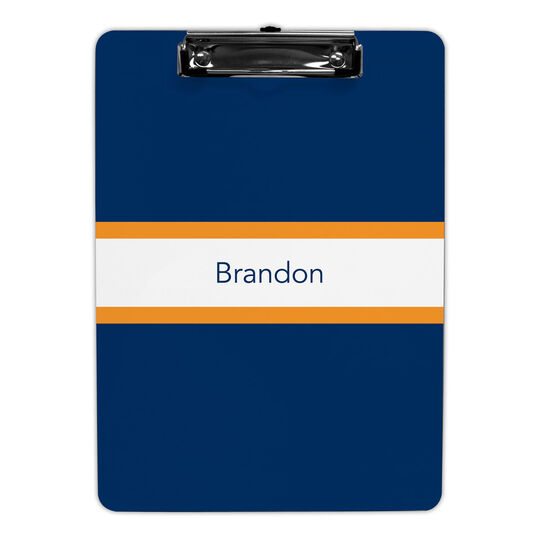 Navy and Tangerine Stripe Clipboards